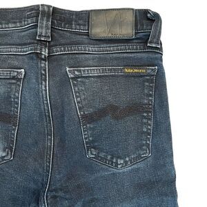 Nudie Jeans Co. Men's Skinny High Kai Org Black Denim Jeans Dark Wash 29